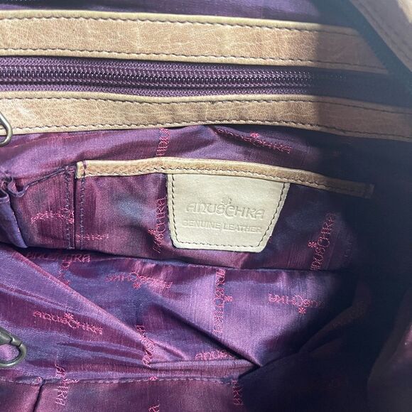 Anuschka Hand Painted Leather Medium Tote Floral Double Handle. - Picture 14 of 15